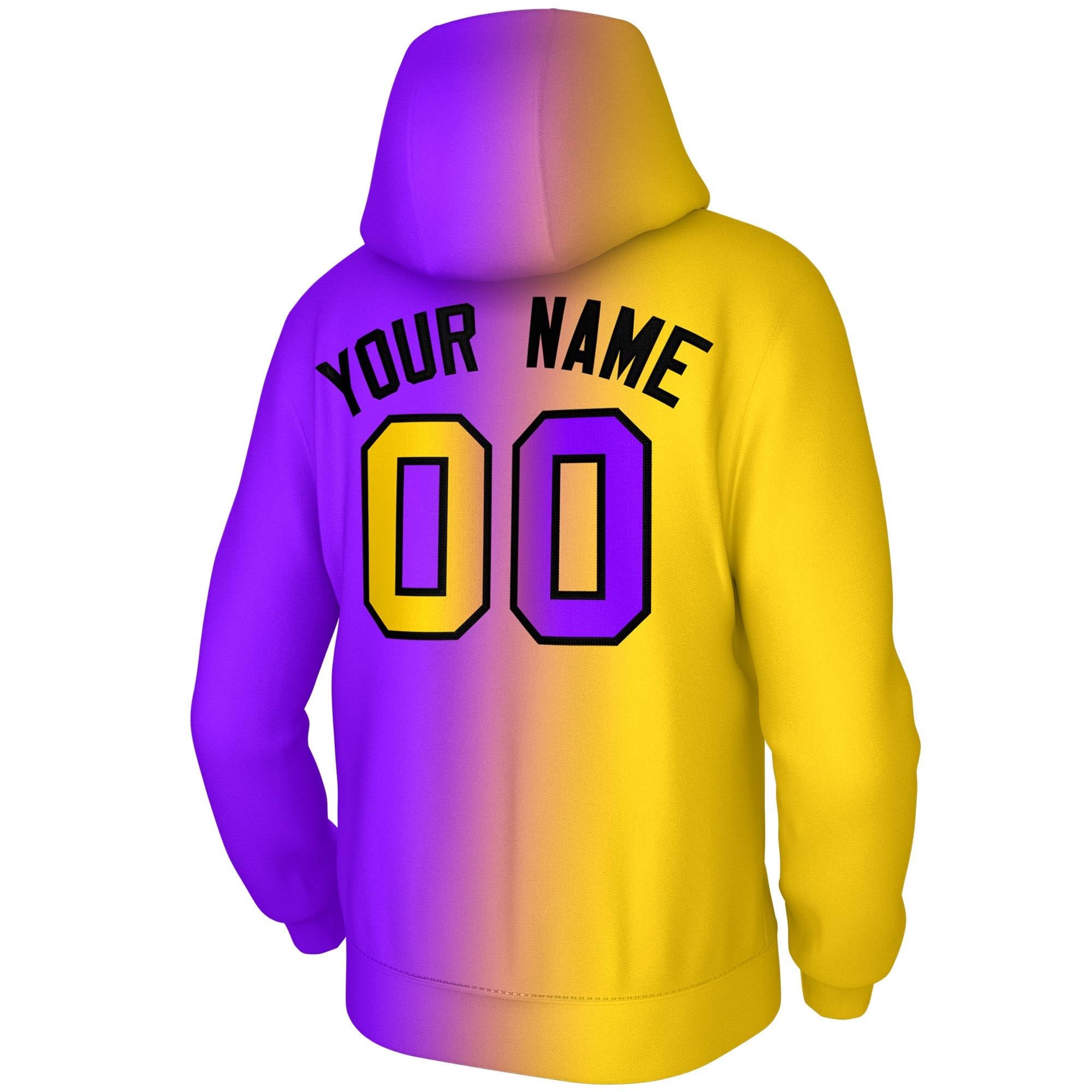 Custom Purple Gradient Fashion Pullover Sweatshirt Hoodie