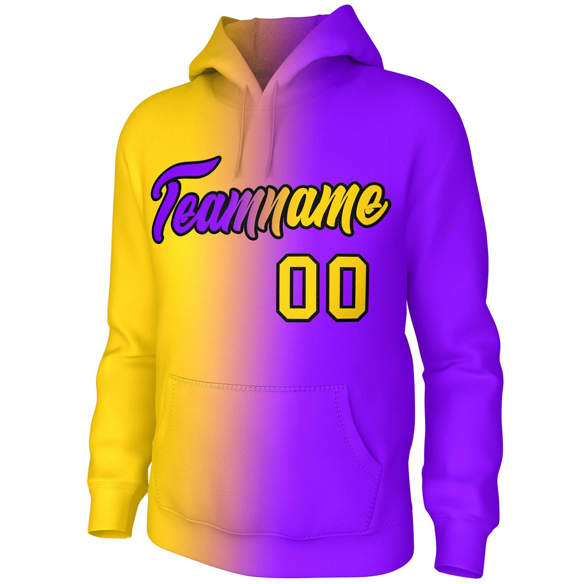 Custom Purple Gradient Fashion Pullover Sweatshirt Hoodie