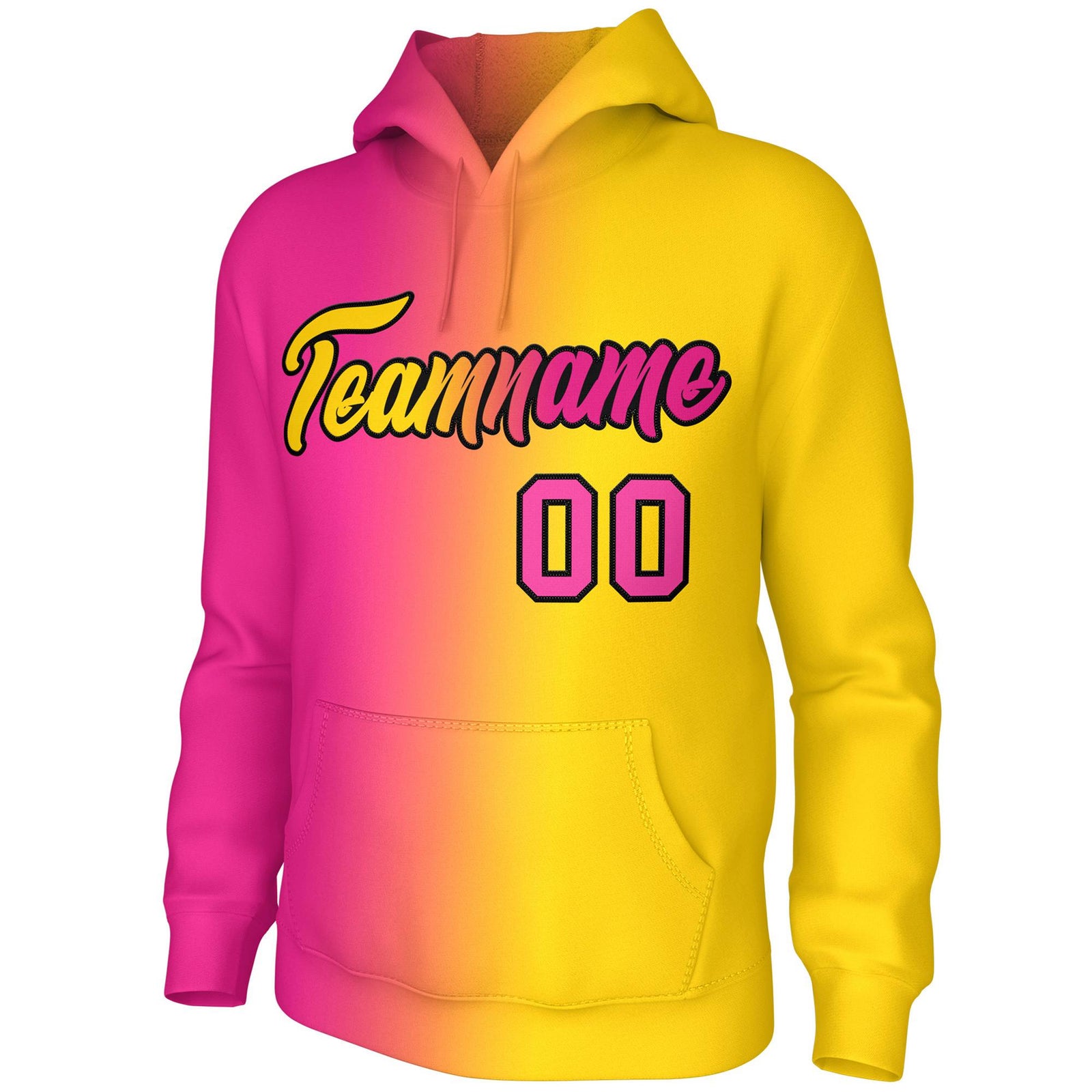 Custom Gold Pink Gradient Fashion Pullover Sweatshirt Hoodie