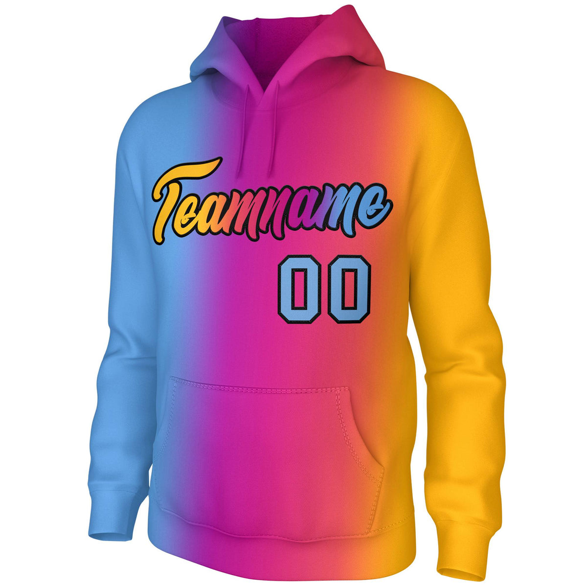 Custom Light Pink Gold Gradient Fashion Pullover Sweatshirt Hoodie