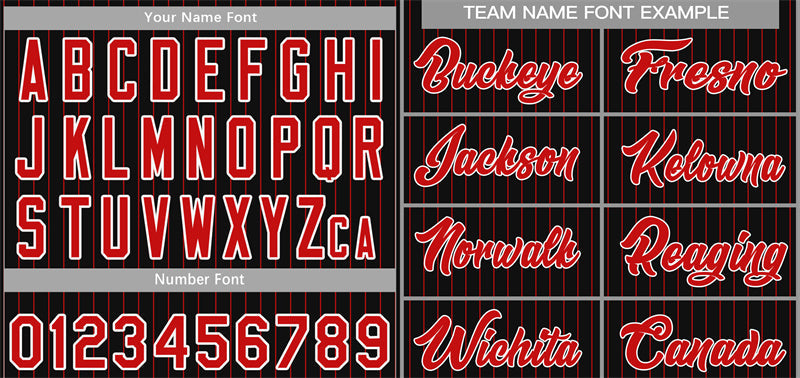 Custom Black Red-White Stripe Fashion Authentic Baseball Jersey