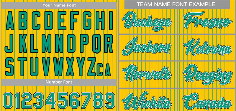 Custom Gold Aqua-Black Stripe Fashion Authentic Baseball Jersey