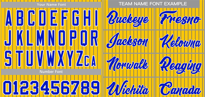 Custom Gold Royal-White Stripe Fashion Authentic Baseball Jersey