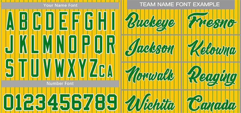 Custom Gold Green-White Stripe Fashion Authentic Baseball Jersey