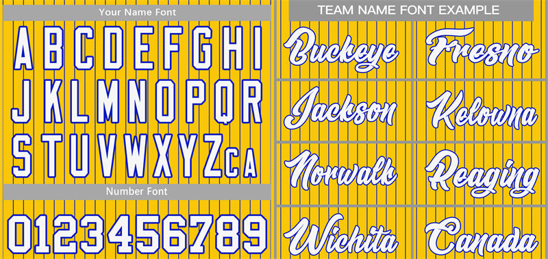 Custom Gold White-Royal Stripe Fashion Authentic Baseball Jersey