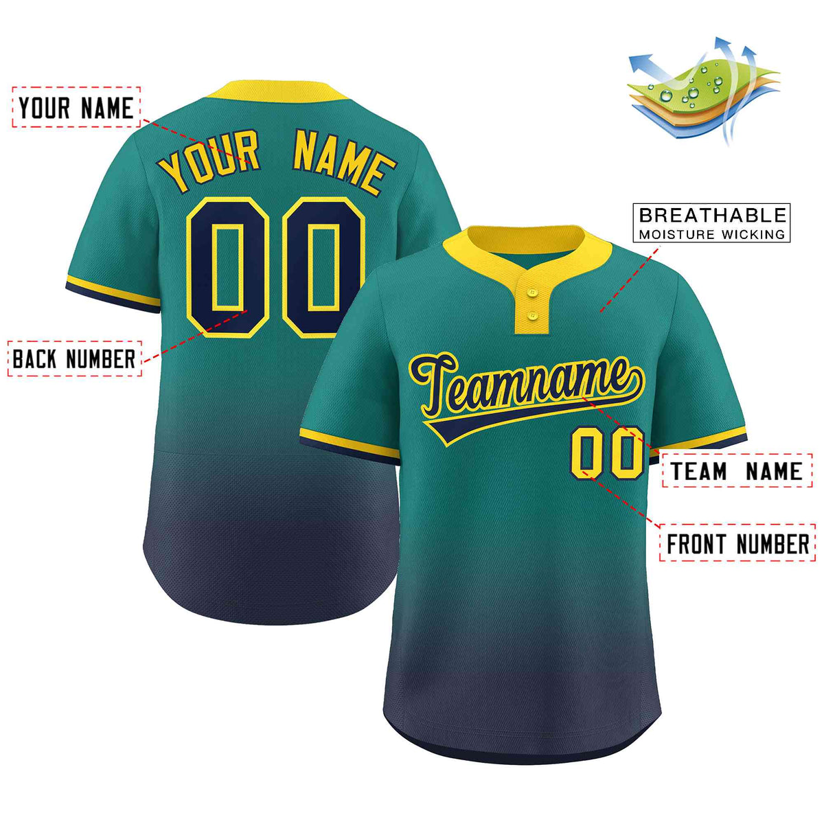 Youth 2 Button Softball Jersey