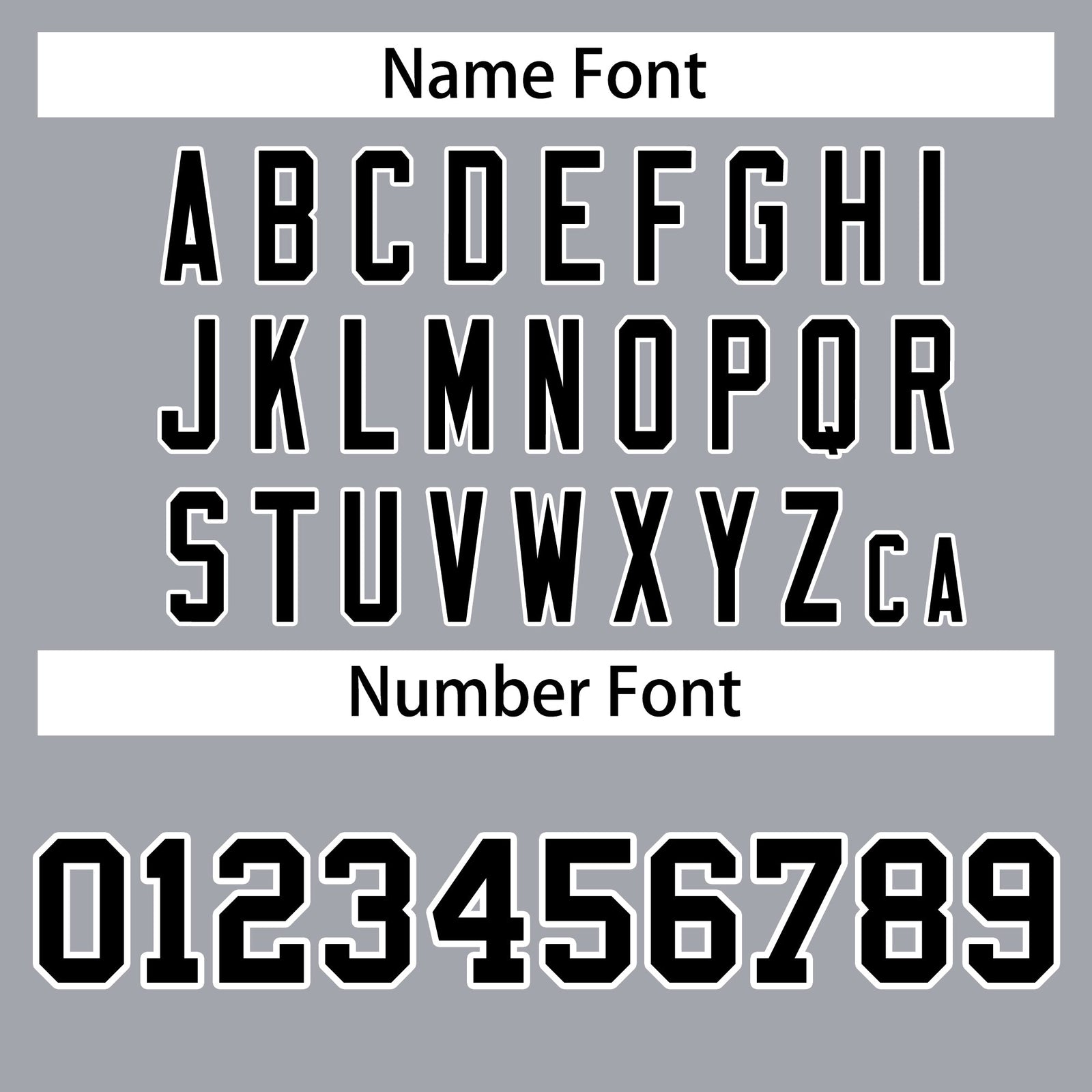 custom gray and black varsity full snap jacket name and number font style