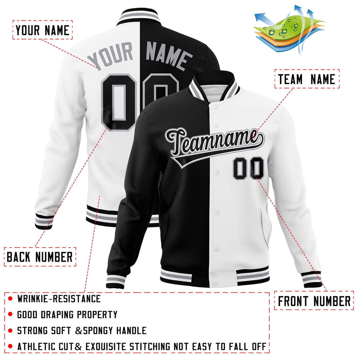 men&#39;s custom varsity jackets team name font example
