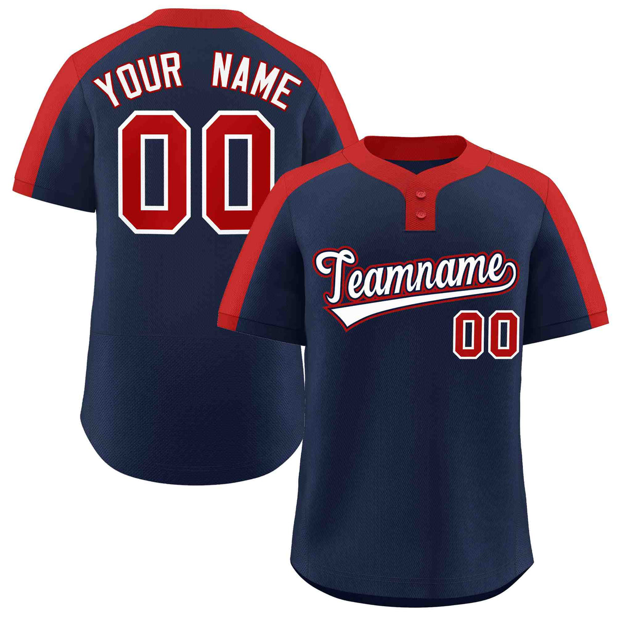 Custom Navy White-Navy Classic Style Authentic Two-Button Softball Jersey