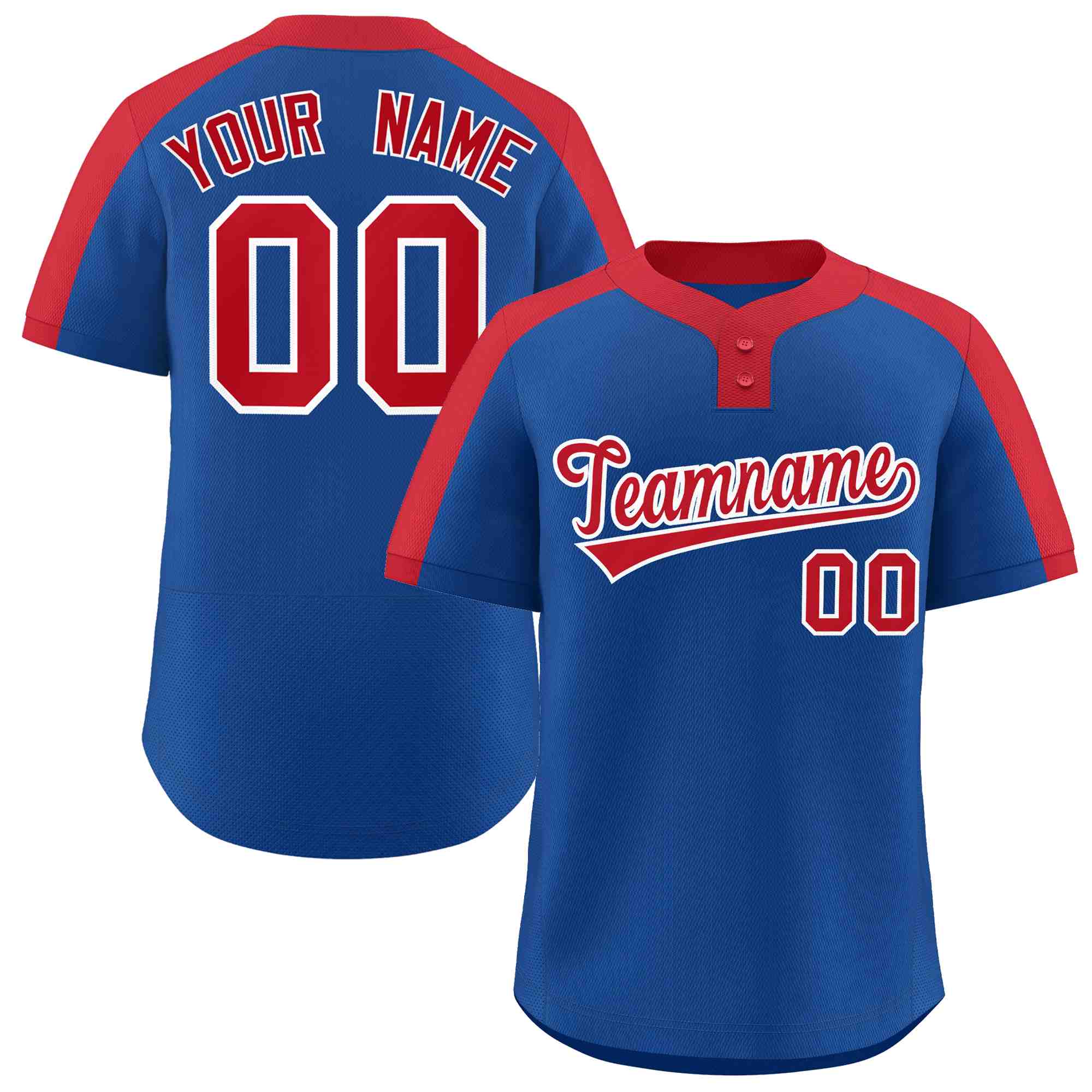 Custom Royal Red-White Classic Style Authentic Two-Button Softball Jersey
