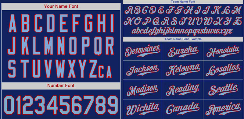 Custom Royal Powder Blue-Red Classic Style Authentic Baseball Jersey