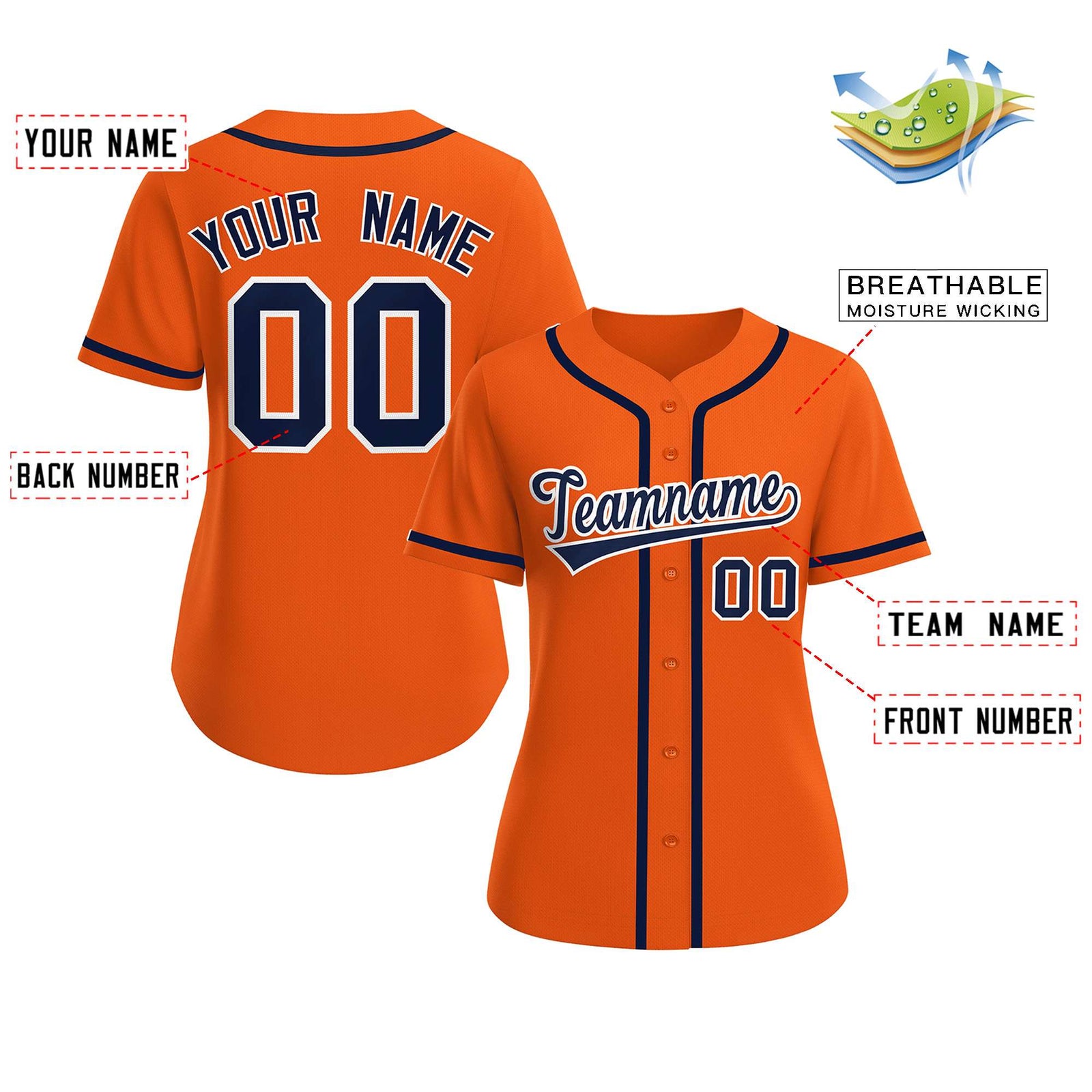 Orange Baseball Jersey