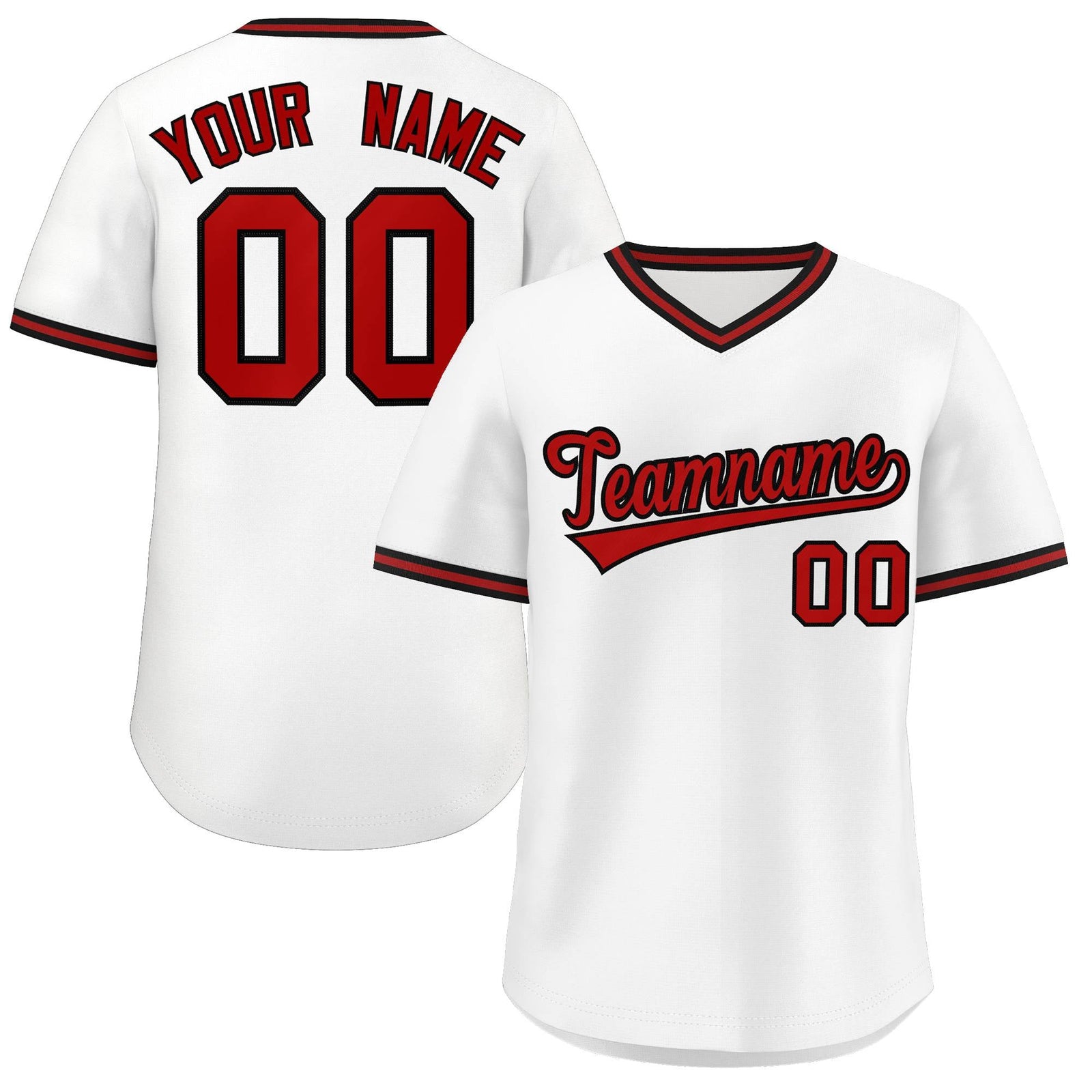 Custom White Black Classic Style Outdoor Authentic Pullover Baseball Jersey