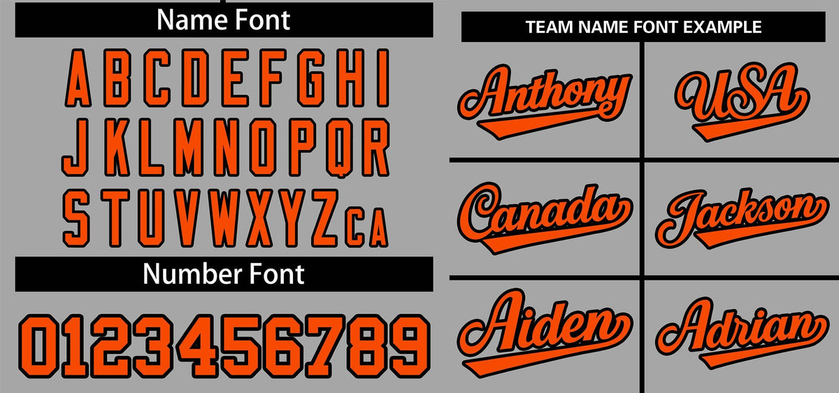 Custom Gray Black-Orange Classic Style Outdoor Authentic Pullover Baseball Jersey