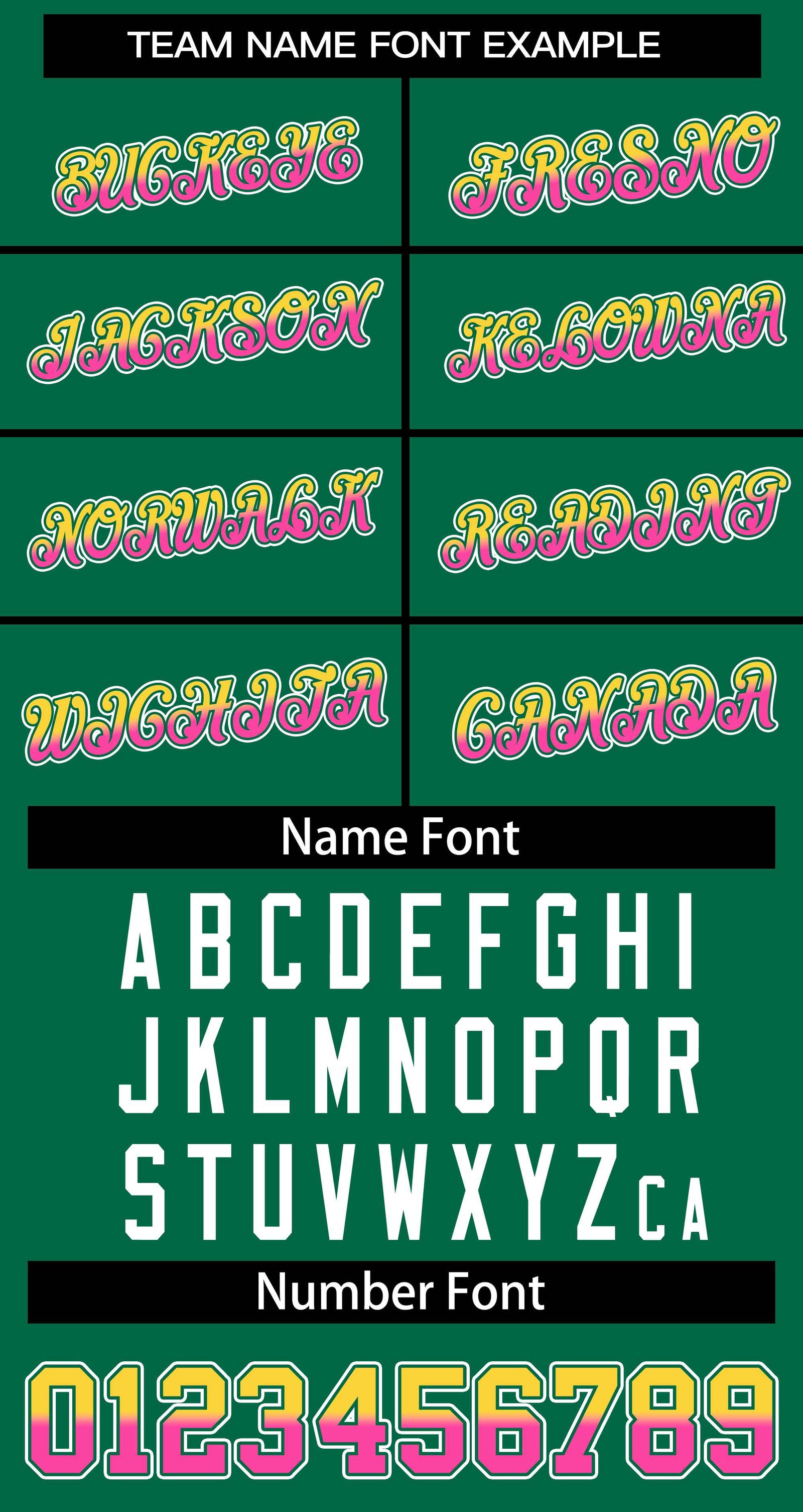 Custom Kelly Green Gold Pink-Kelly Green Stripe Font Gradient Fashion Authentic Baseball Jersey
