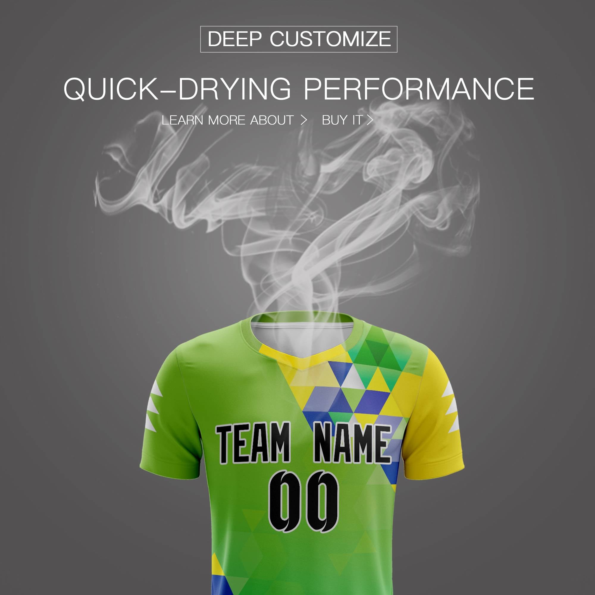 Custom Green Black Breathable Sport Soccer Sets Jersey