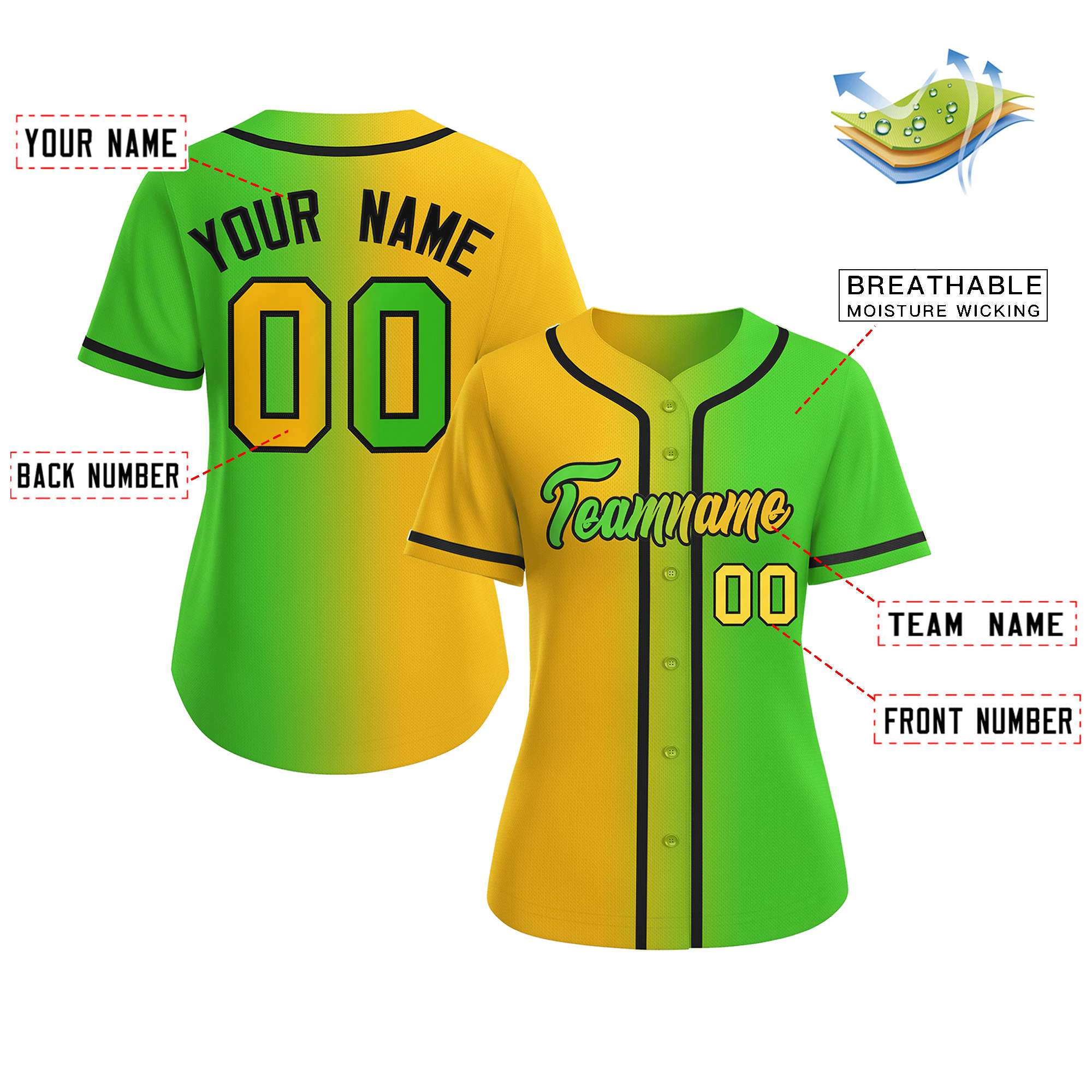 Gradient Baseball Jersey