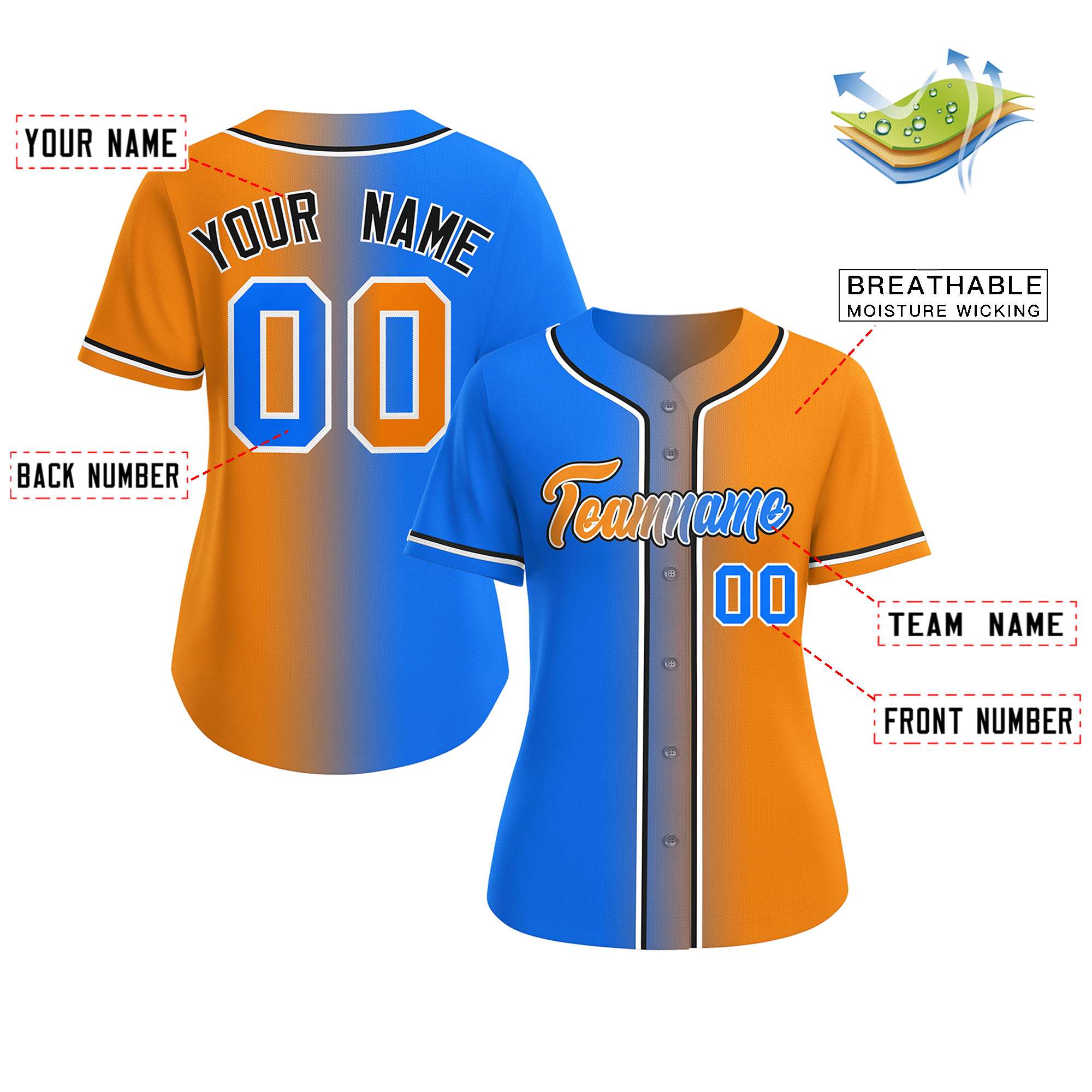 Light Blue Baseball Jersey