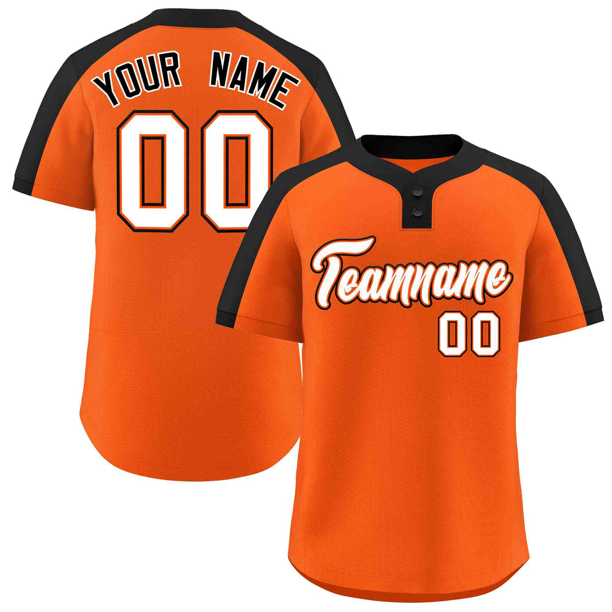 Custom Orange White-Orange Classic Style Authentic Two-Button Softball Jersey