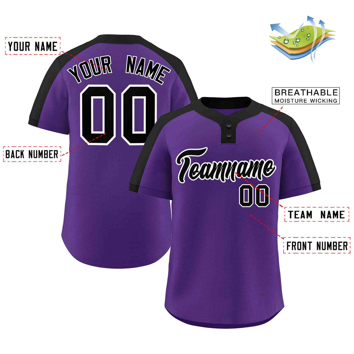 Two Button Softball Jersey