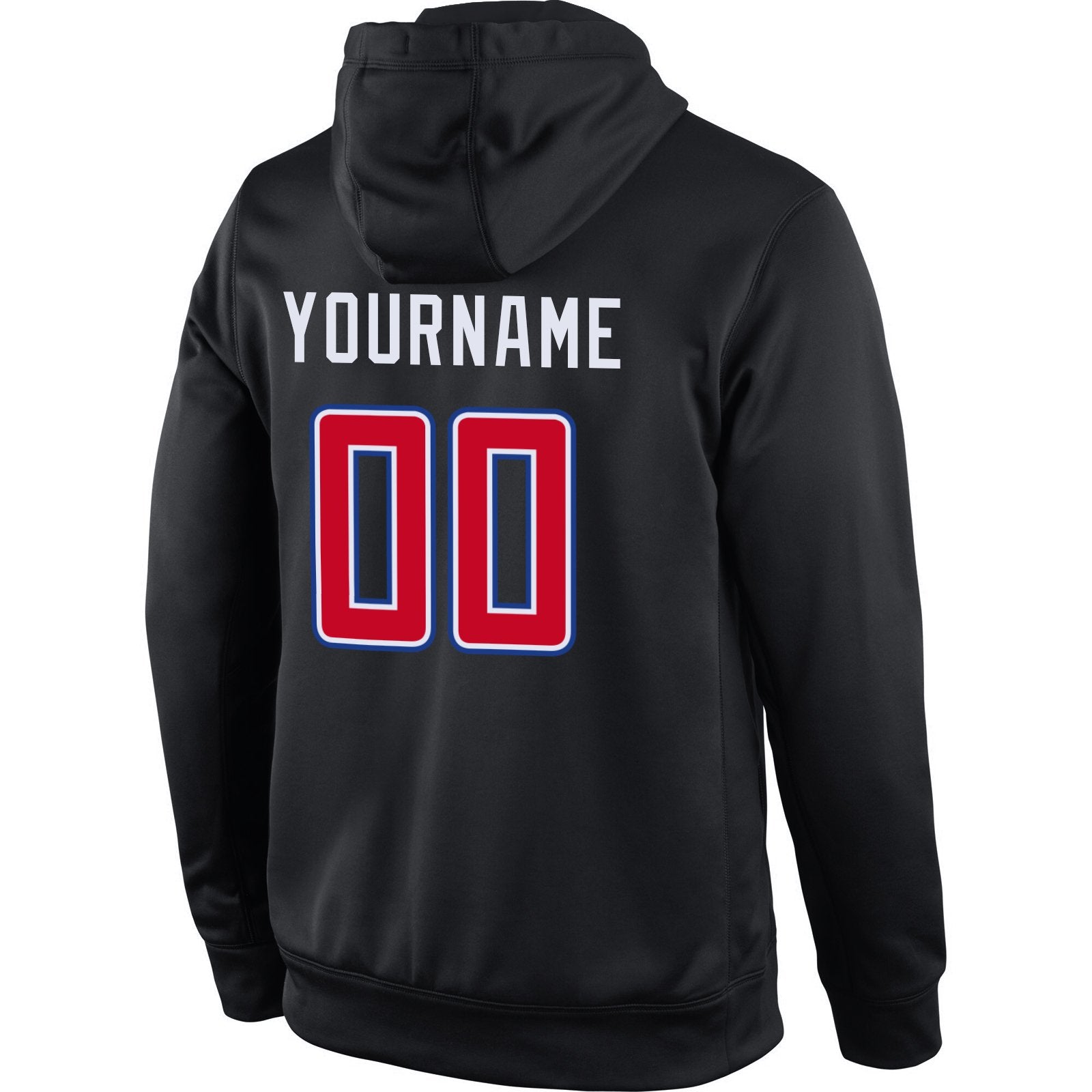 Custom Black Red-White Classic Style Uniform Pullover Fashion Hoodie