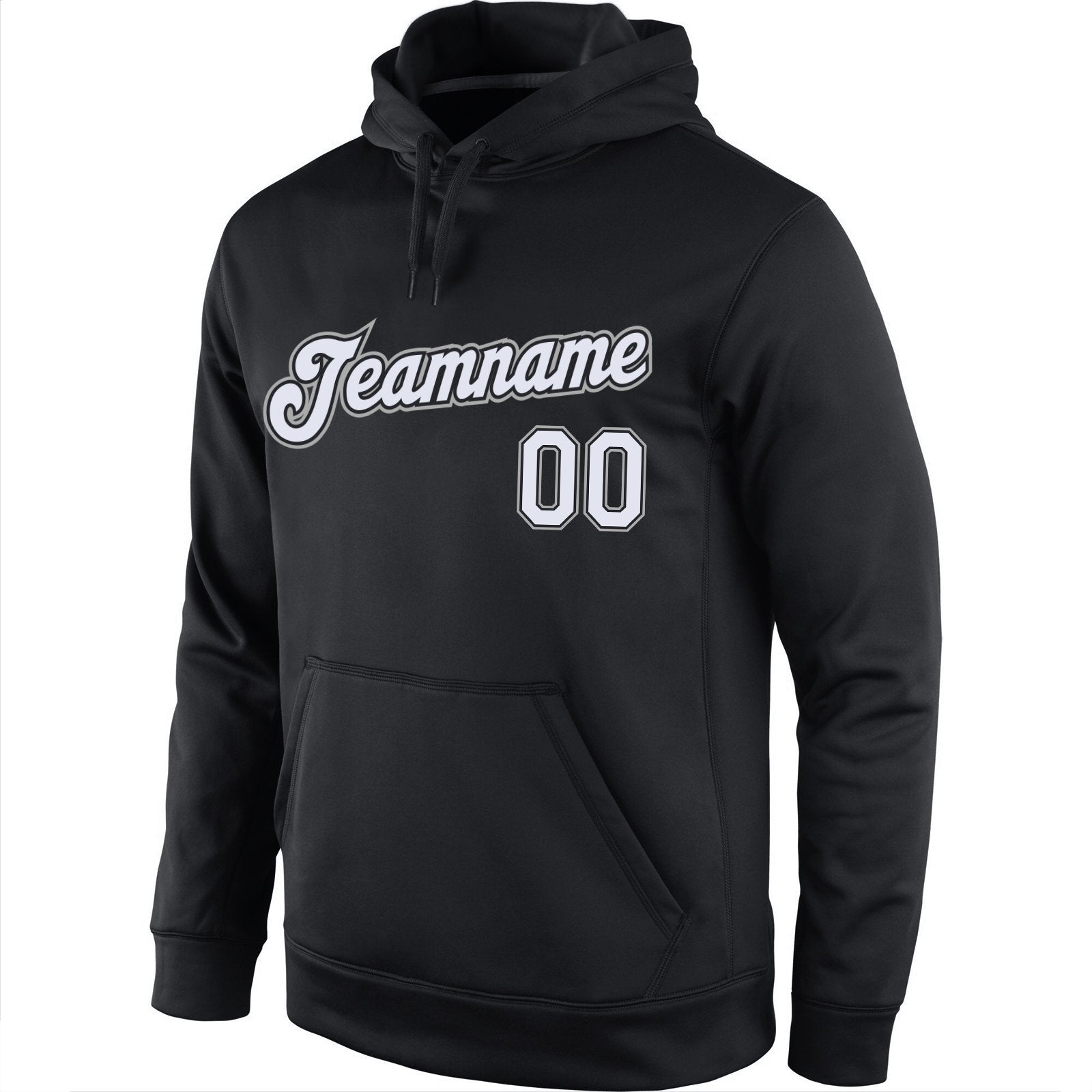 Custom Black White-Gray Classic Style Uniform Pullover Fashion Hoodie