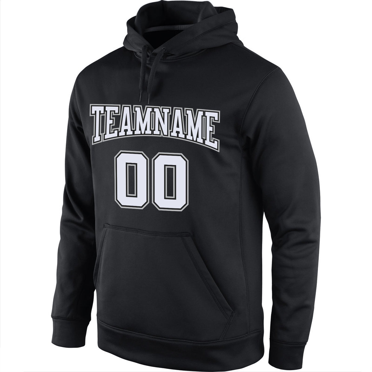 Custom Black White-Gray Classic Style Uniform Pullover Fashion Hoodie