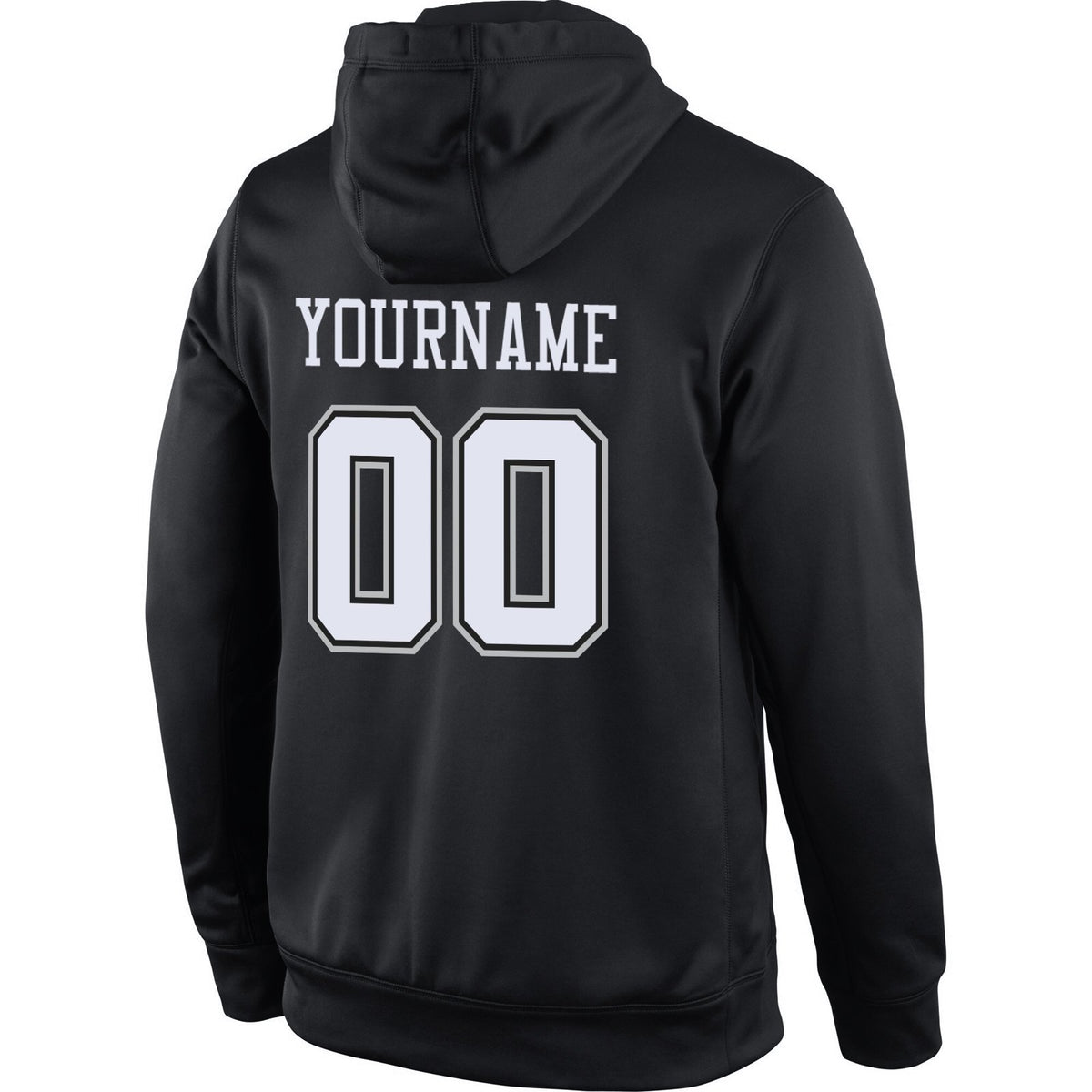 Custom Black White-Gray Classic Style Uniform Pullover Fashion Hoodie