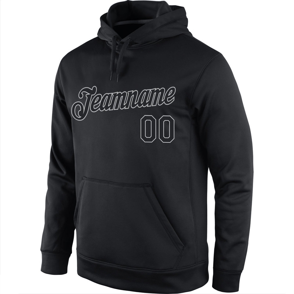 Custom Black Gray Sports Classic Style Uniform Pullover Fashion Hoodie