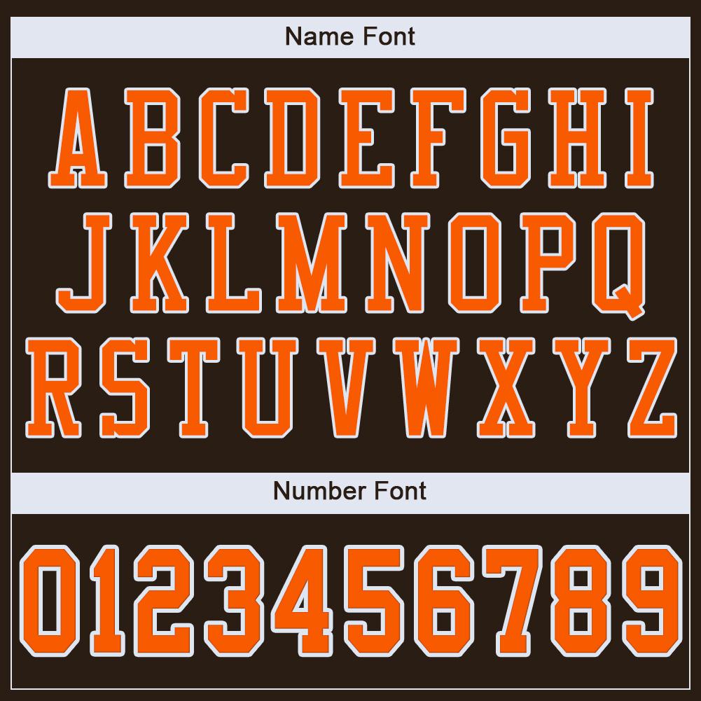 Custom Brown Orange-White Classic Style Mesh Authentic Football Jersey