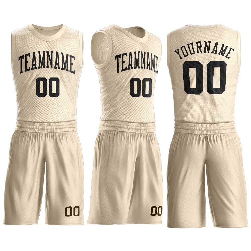 Custom Cream Black Classic Sets Basketball Jersey