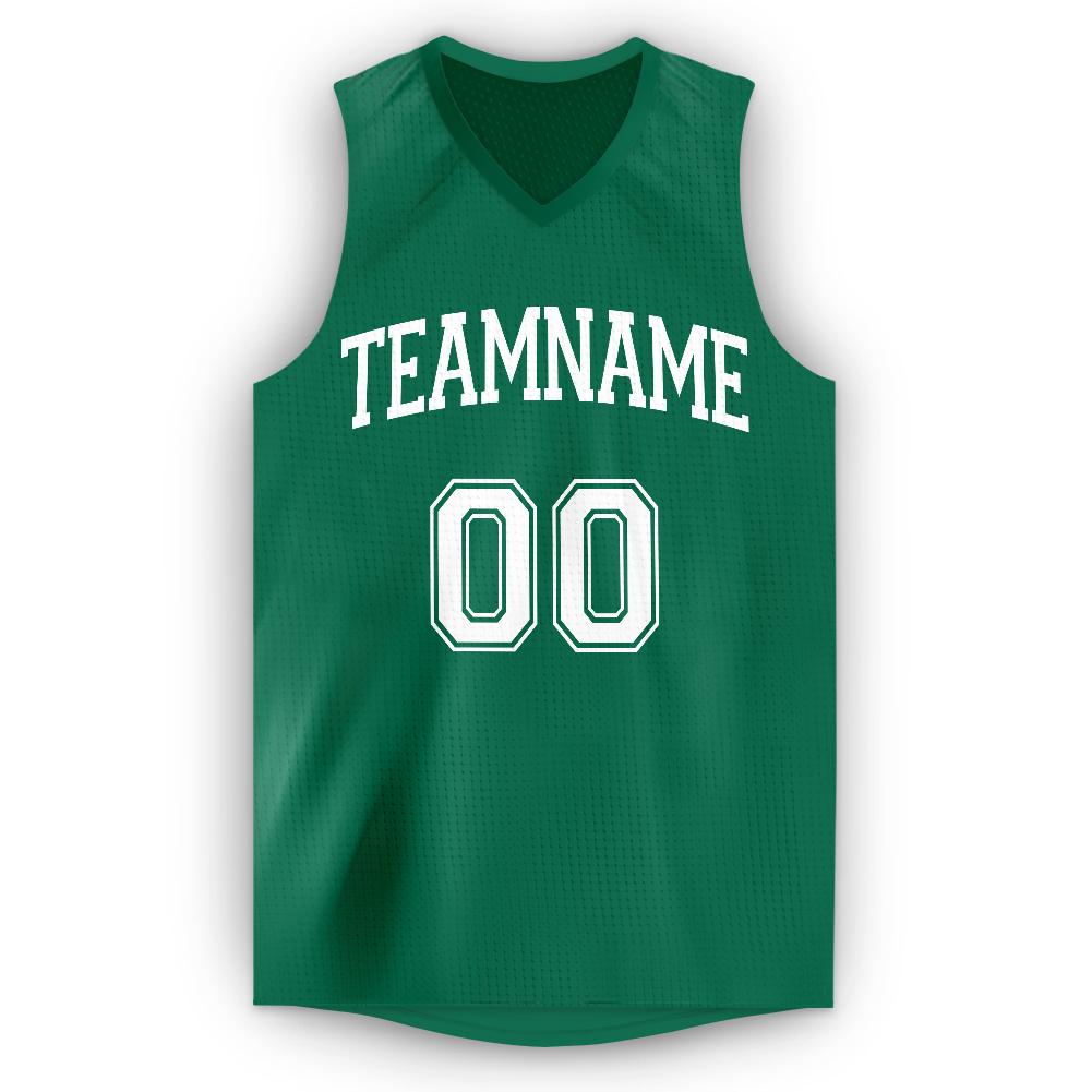 Custom Green White Classic Tops Breathable Basketball Jersey