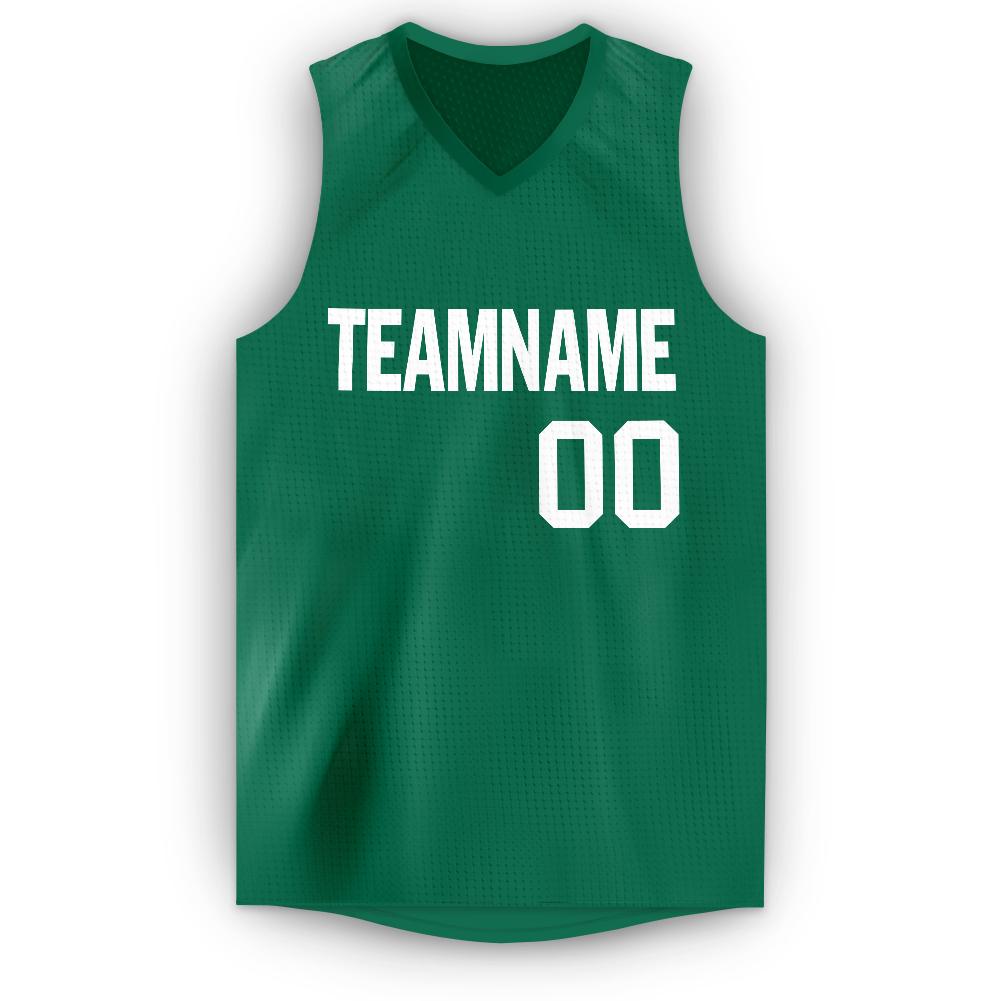 Custom Green White Classic Tops Men Casual Basketball Jersey
