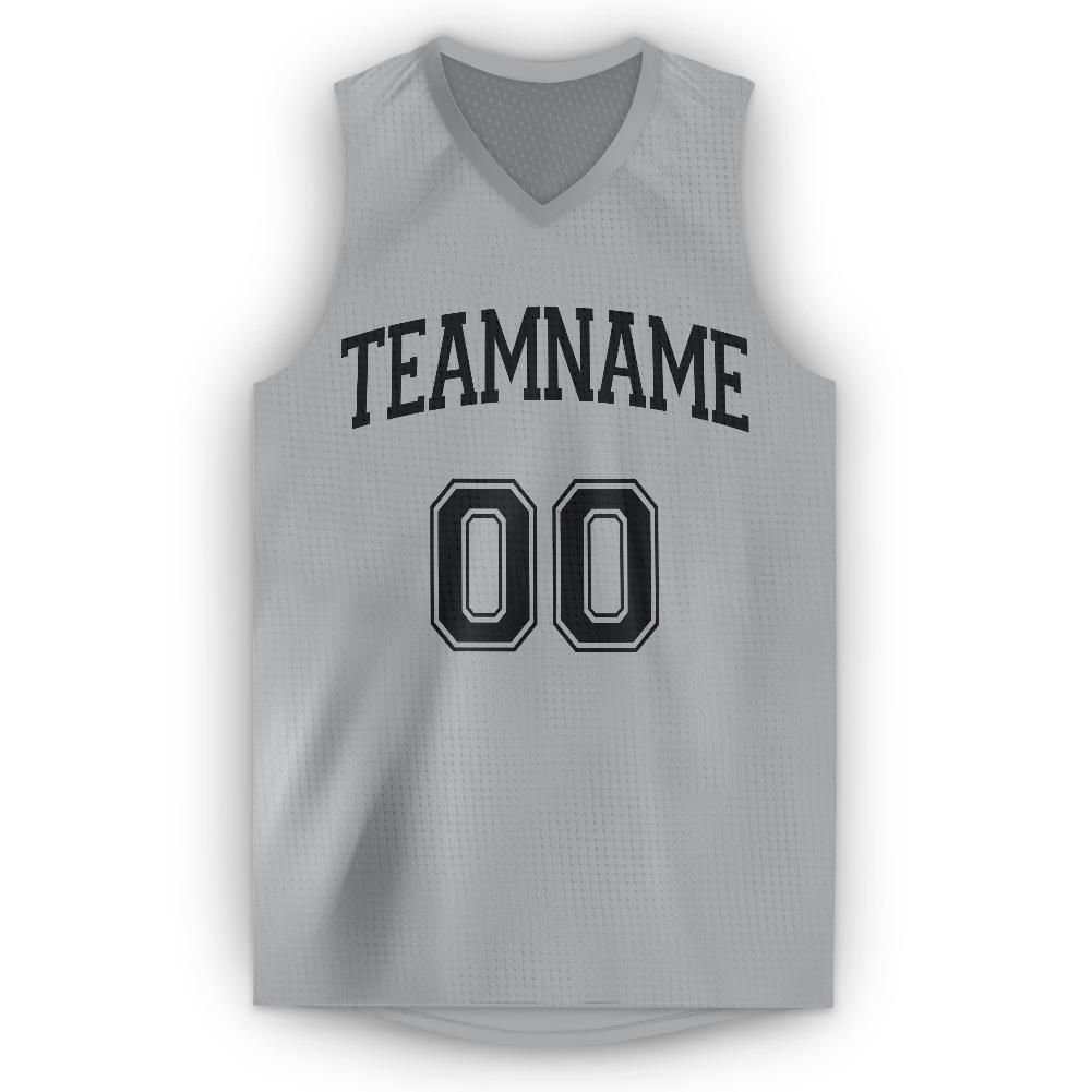 Custom Silver Gray Black Classic Tops Tank Top Basketball Jersey