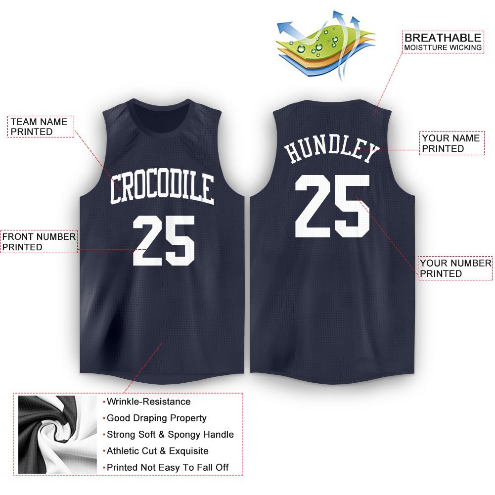 Custom Navy White Classic Tops Men/Boy Athletic Basketball Jersey
