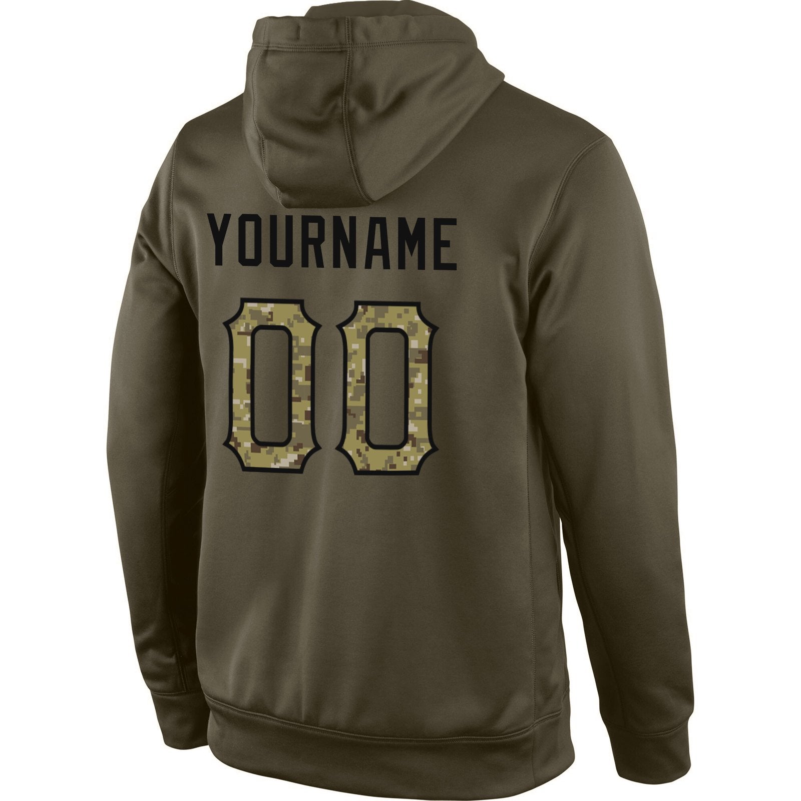 Custom Olive Camo-Black Classic Style Uniform Pullover Fashion Hoodie