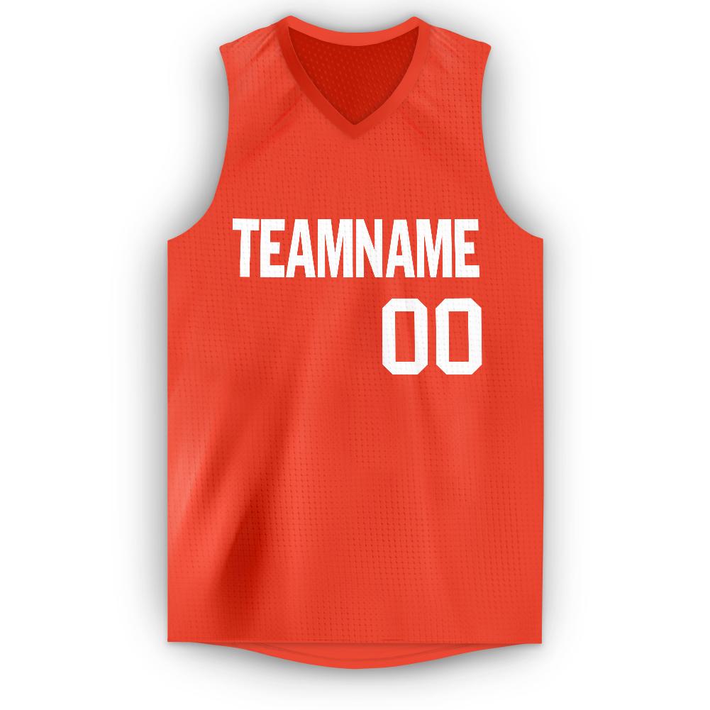 Custom Orange White Classic Tops Athletic Basketball Jersey