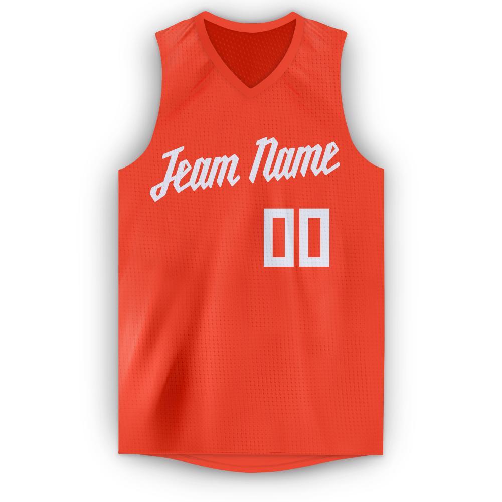 Custom Orange White Classic Tops Athletic Basketball Jersey