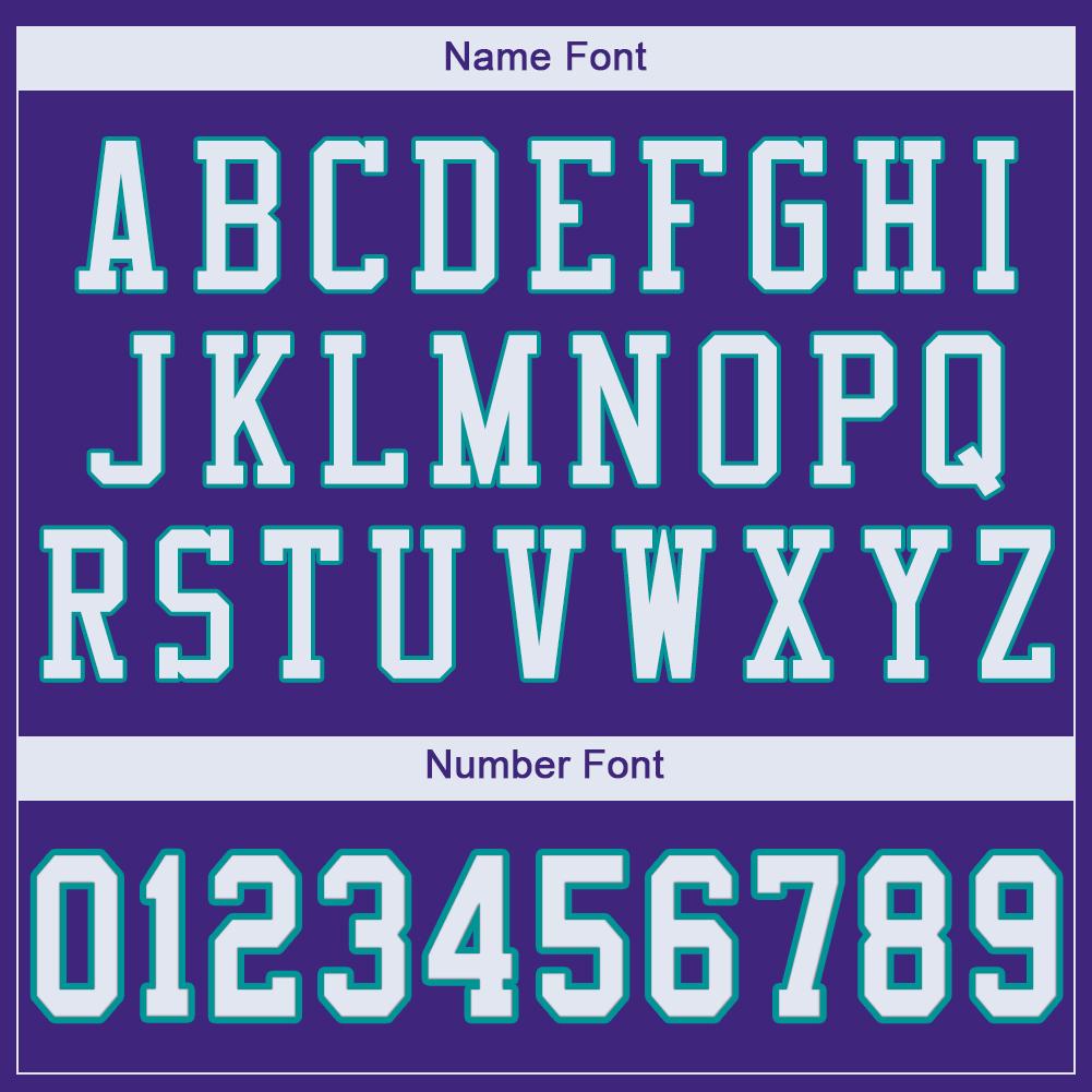 Custom Purple White-Aqua Classic Style Mesh Authentic Football Jersey