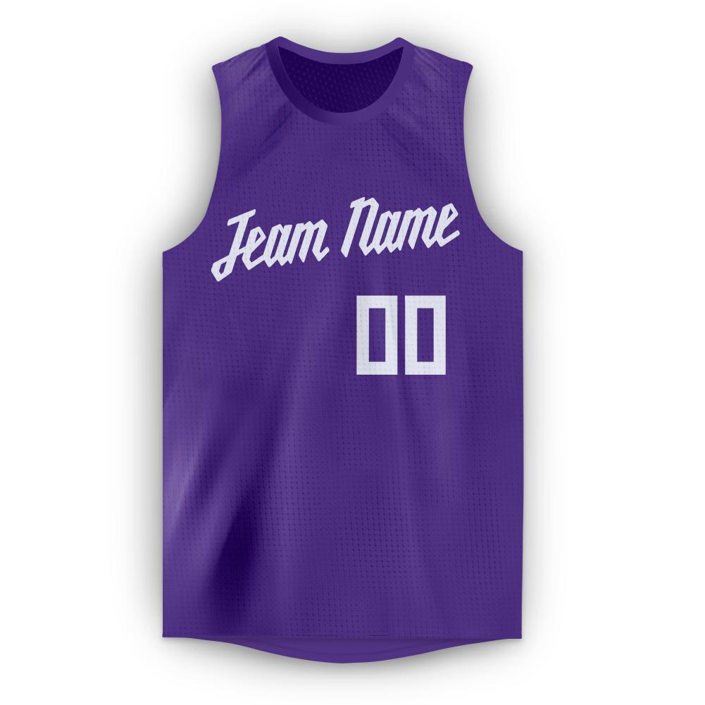 Custom Purple White Classic Tops Tank Top Basketball Jersey