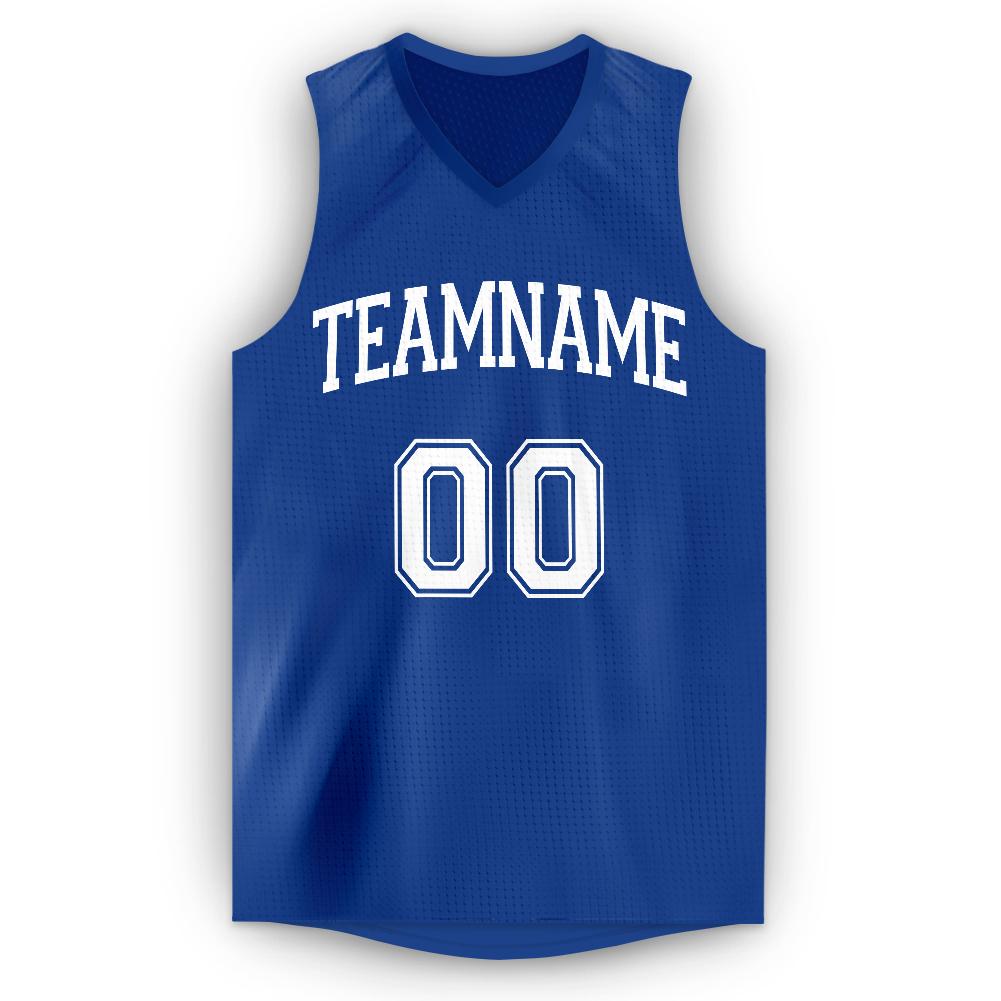 Custom Royal White Classic Tops Tank Top Basketball Jersey