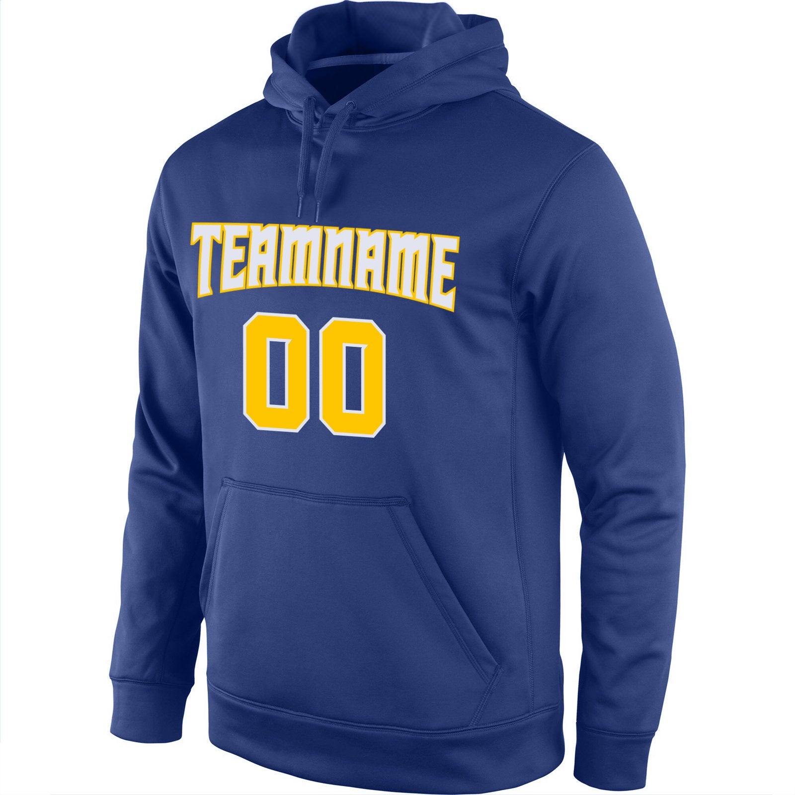 Custom Royal Yellow White Classic Style Uniform Pullover Fashion Hoodie