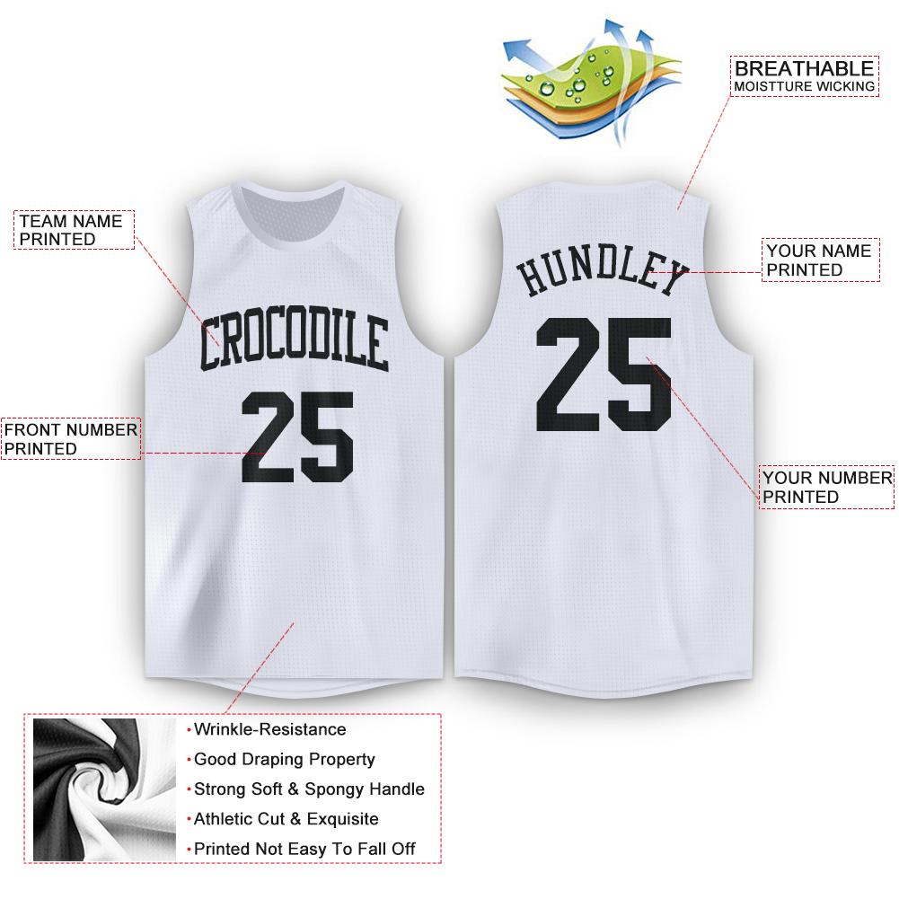 Custom White Black Classic Tops Tank Top Basketball Jersey