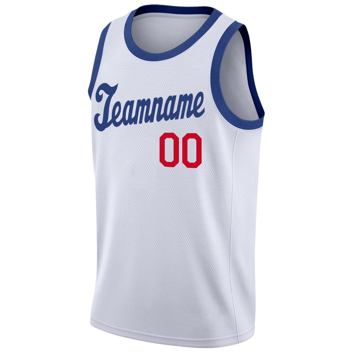 Custom White Royal-Red Classic Tops Men/Boy Basketball Jersey